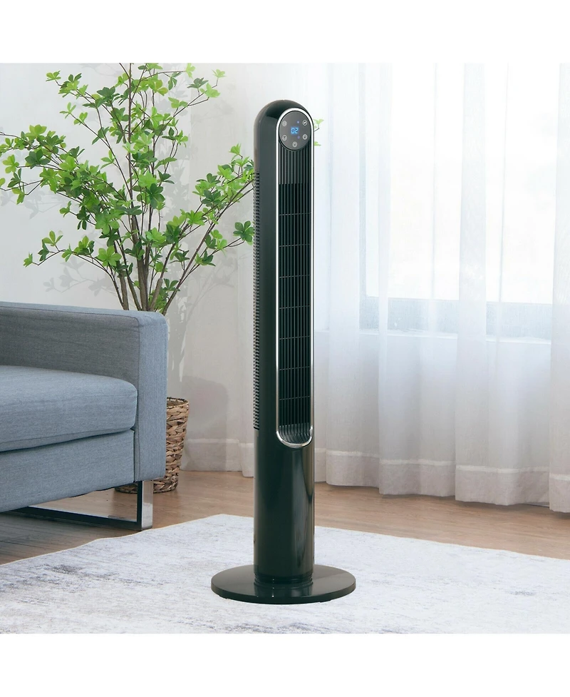 Gouun 42 Inch 80 Degree Tower Fan with Smart Display Panel and Remote Control