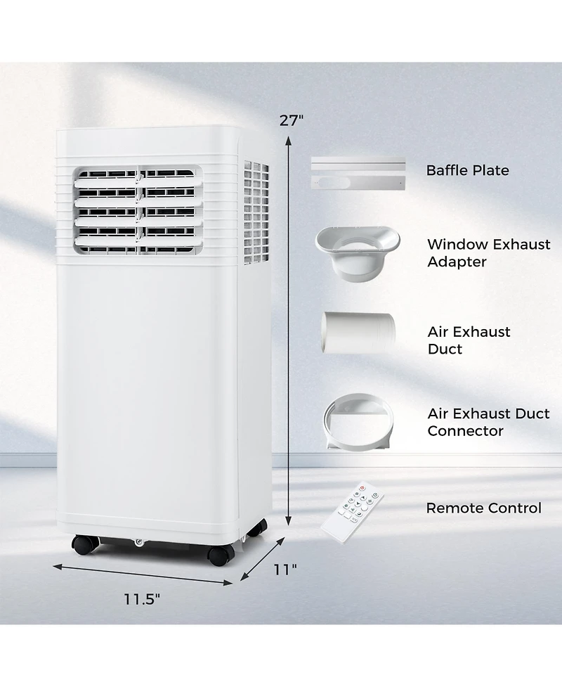 8000 Btu Portable Air Conditioner 3 in 1 Ac Unit with Fan and Dehumidifier