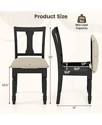 Gouun Kitchen Dining Chair with Linen Fabric and Storage Space