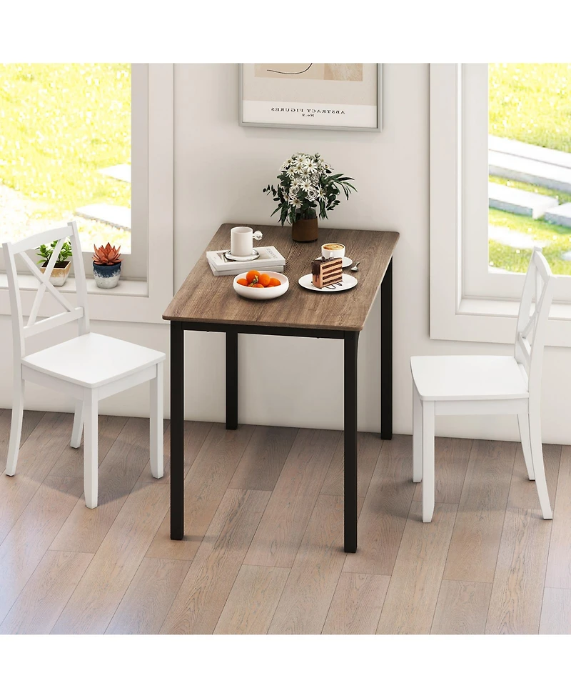 Gouun Wood Dining Chair Set of 2 with Rubber Wood Legs and Curved Backrest