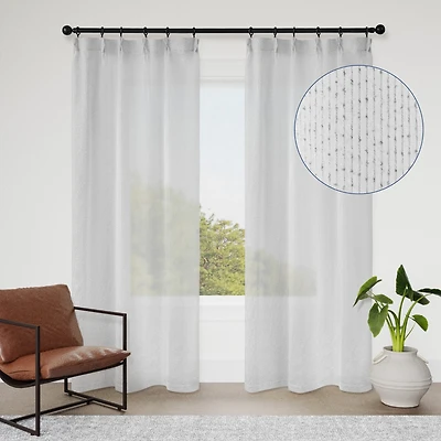 Awesome Home Madison Pinch Pleat Single Curtain Panel with Hooks and Rings, 38"X84"