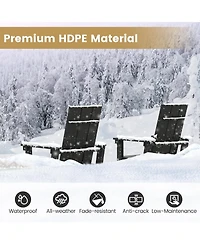 Gouun Tall Adirondack Chair Outdoor Bar Stool with Ergonomic Backrest for Backyard