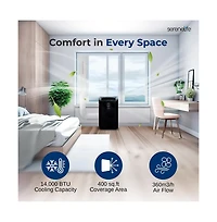 SereneLife Portable Air Conditioner, 14000 Btu, Dehumidifier & Fan Modes