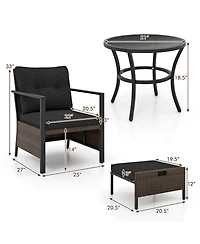 4 Piece Outdoor Furniture Set with Glass Topped Table