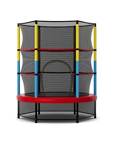55 Inch Mini Trampoline for Kids with Safety Enclosure Net for Indoor Outdoor