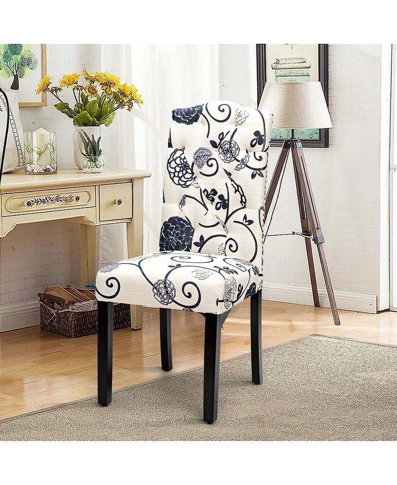 Gouun Set of 2 Tufted Upholstered Dining Chairs