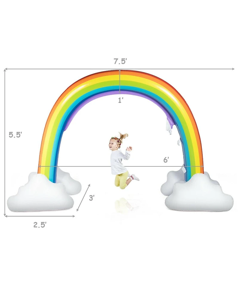 Gouun Inflatable Rainbow Sprinkler Backyard Games Outside Water Toy Yard