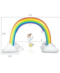Gouun Inflatable Rainbow Sprinkler Backyard Games Outside Water Toy Yard
