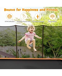 Gouun 8 x 14 Feet Rectangular Recreational Trampoline with Safety Enclosure Net and Ladder