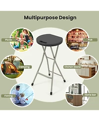 Gouun 28 Inch Portable Folding Stools with 330lbs Limited Sturdy Frame