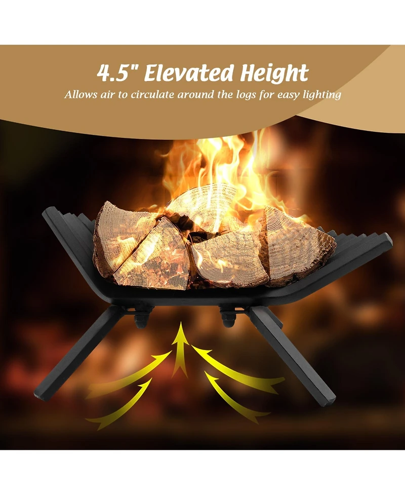 Gouun 31 Inch Fireplace Grate for Outdoor Fire Pit-l