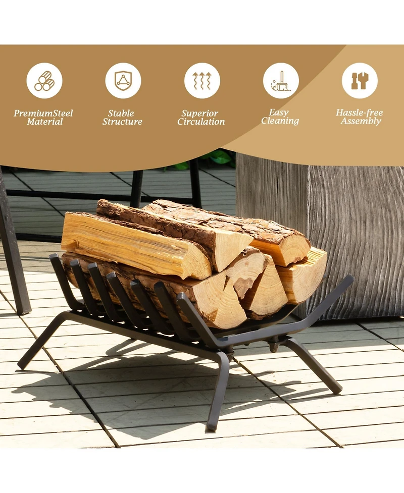 Gouun 18 Inch Fireplace Grate for Outdoor Fire Pit-s