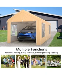 Gouun 10 x 20 Feet Heavy-Duty Steel Portable Carport Car Canopy Shelter