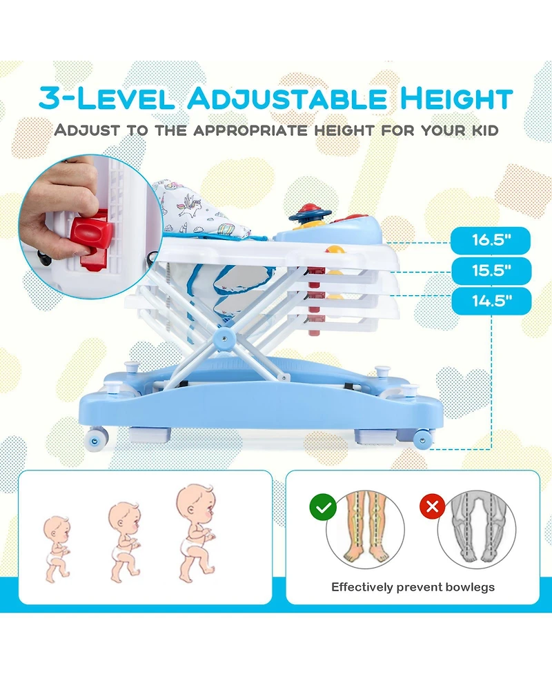 Gouun 6 1 Foldable Baby Walker with Adjustable Height