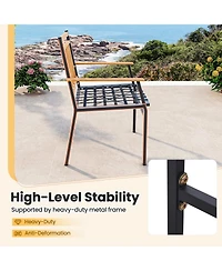 Gouun 3 Pieces Outdoor Furniture Set Acacia Wood Patio Conversation Set with Cushions