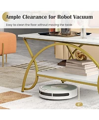 Gouun 2-Tier Table Rectangle for Living Room