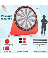 Gouun Large Dart Board for Kids with 4 Kick Balls