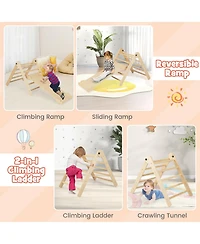 Gouun 3-in-1 Climbing Set Foldable and Adjustable Kids Triangle Set