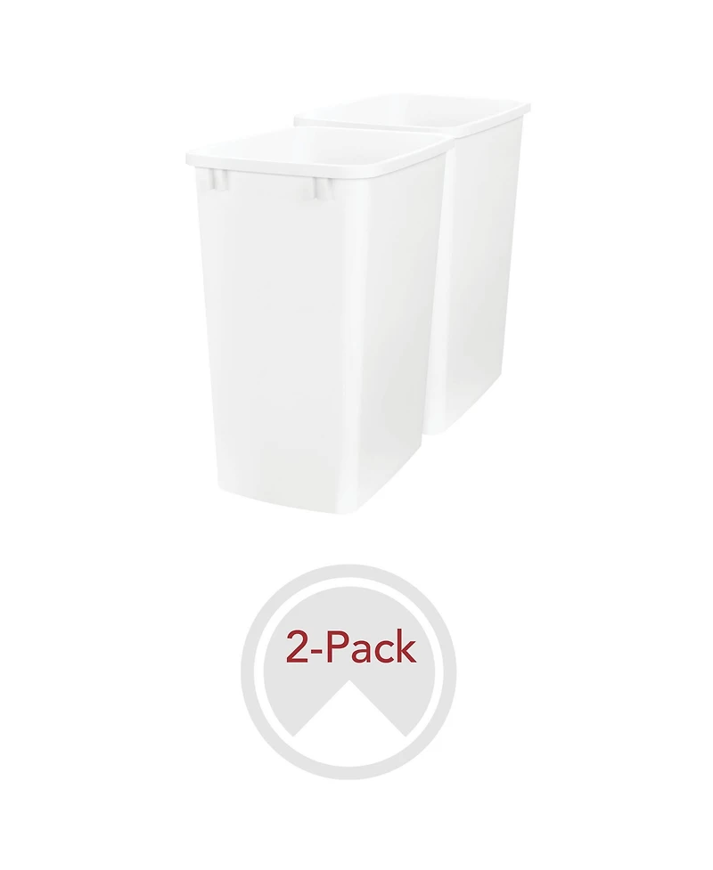 Rev-a-Shelf Polymer Replacement 35 qt. Trash Bin, White, 2 Pack, Rv-35-11-2