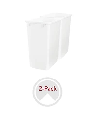 Rev-a-Shelf Polymer Replacement 35 qt. Trash Bin, White, 2 Pack, Rv-35-11-2