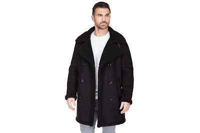 Braveman Men's Faux Shearling Double Breasted Overcoat