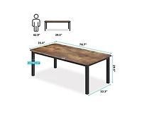 Industrial Dining Table for 68 People,78.7" Long Kitchen Table, Wood Dining Table, Kitchen & Dining Room Table,Rectangle Dining Room Table for 6