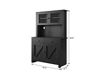gaomon Kitchen Pantry Cabinet with Microwave Stand, Freestanding Hutch with Drawers, Doors & Adjustable Shelves, Buffet Cabinet with Storage, Food Pan