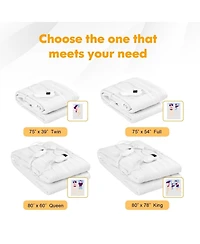 Gouun Safe Electric Heated Mattress Pad with 4 Size 8 Temperature 10-Hour Timer-King Size