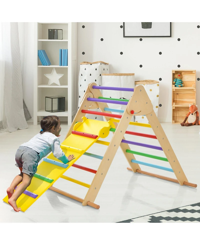 Gouun Kids Climbing Triangle Set with Adjustable and Reversible Ramp