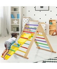 Gouun Kids Climbing Triangle Set with Adjustable and Reversible Ramp