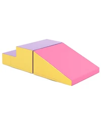 Gouun 2-Piece Step and Slide Climber for Infants and Toddlers Baby Soft Play Set Foam Blocks