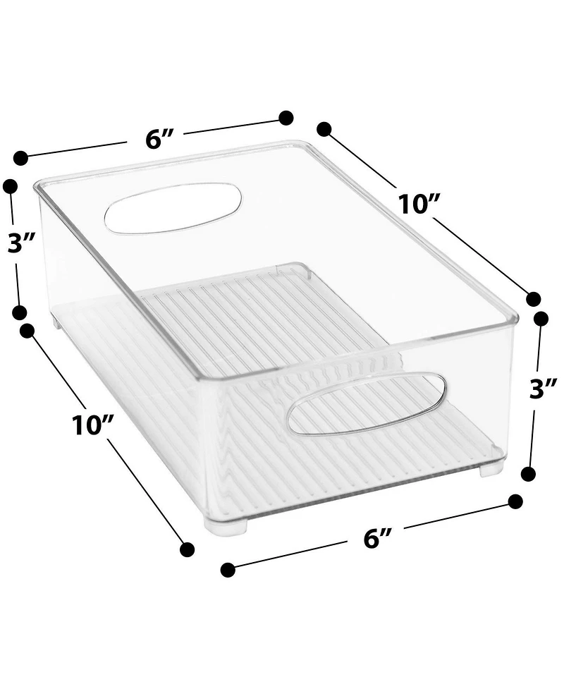 Sorbus Pack Medium Stackable Clear Storage Bins with Handles- for Kitchen Pantry