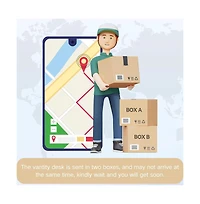 gaomon Vanity Desk with Mirror and Lights - Vanity with 3 Lighting Options