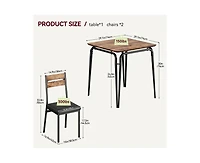 Dining Table for 2, Small Table and Chairs Set of 2, Square Dinette Set for 2, Dinner Table Set, 3 Piece Kitchen & Dining Room Sets for Small Space