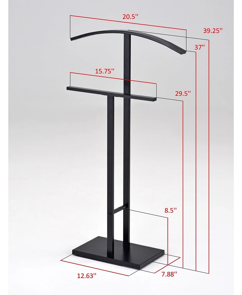 Kings Brand Furniture Dossi Metal Suit Valet Stand, Clothes Rack, Clothing Organizer, Jacket Hanger, Tie Hanger