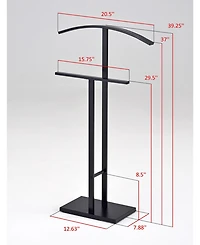 Kings Brand Furniture Dossi Metal Suit Valet Stand, Clothes Rack, Clothing Organizer, Jacket Hanger, Tie Hanger