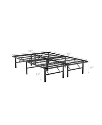 Gouun Queen Size Foldable Metal Platform Bed with Tool-Free Assembly-Queen size