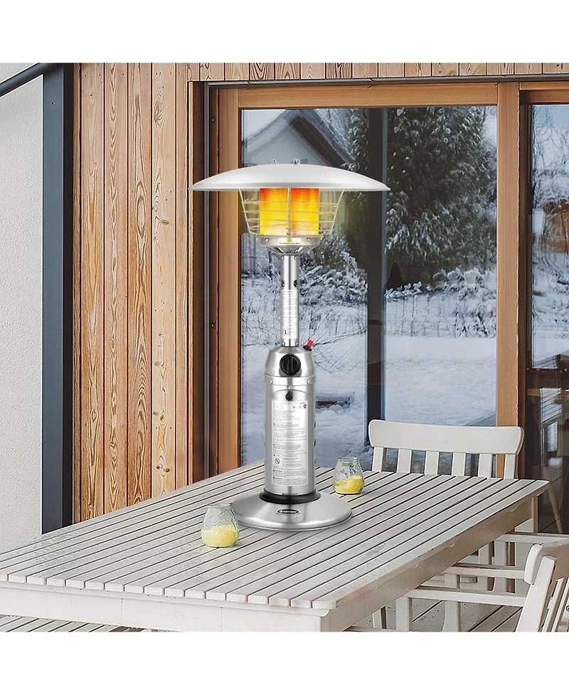 Gouun 11 000BTU Portable Tabletop Patio Stainless Steel Standing Propane Heater