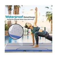 SereneLife 9.8 ft. Tumbling Gymnastics Inflatable Air Mat with Electric Air Pump, Blue