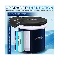 SereneLife Inflatable Cold Plunge Tub with Insulated Design and Neck Support, Black