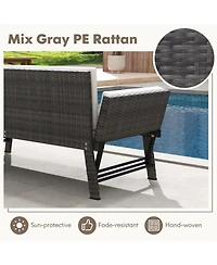 Gouun Outdoor Convertible Sofa Daybed with Adjustable Armrests for Balcony-Off
