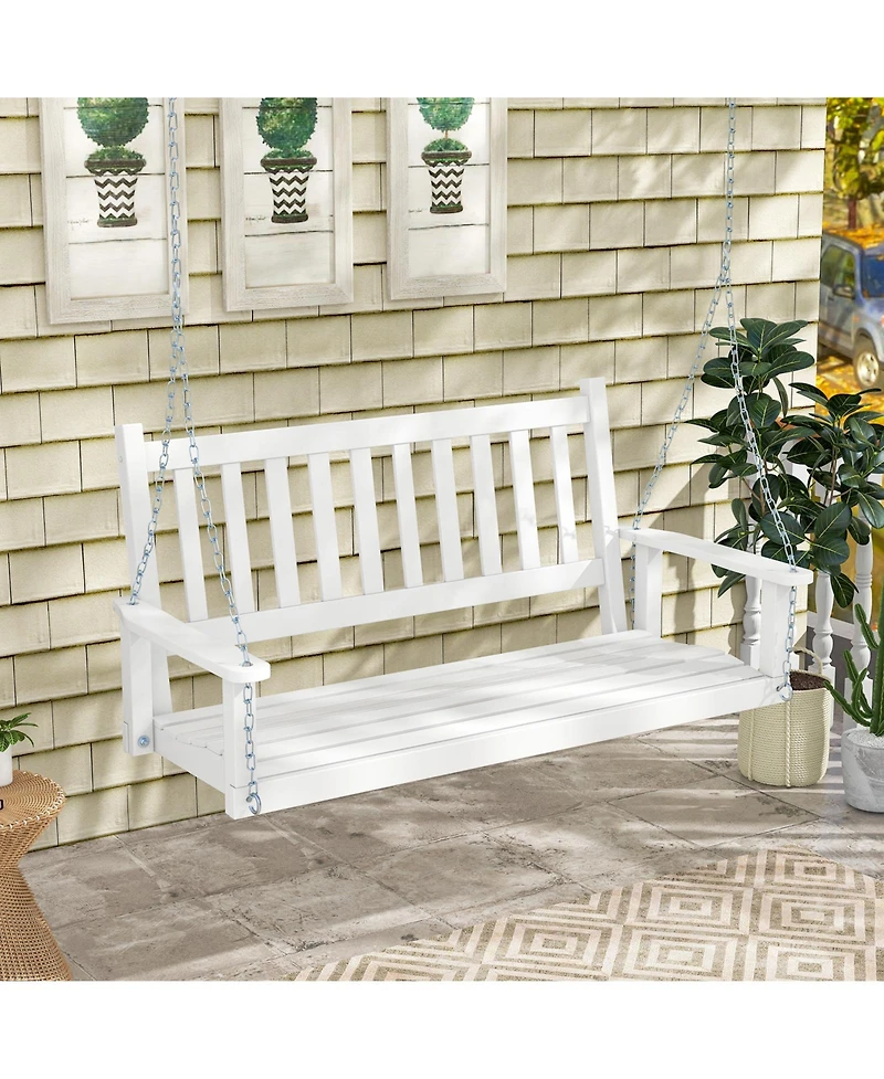 Gouun 3-Person Wooden Outdoor Porch Swing with 800 lbs Weight Capacity