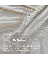 Doz by Sijo 100% Long Staple Cotton Sheet Set, Classic Percale, Hotel Cool Crisp, Breathable, Durable