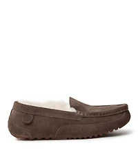 Dearfoams Men's Fireside By Melbourne Genuine Shearling Moccasin Slipper