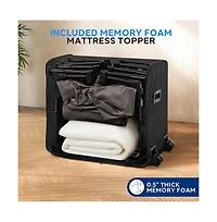 SereneLife Luxe Series Ez Bed, Queen Air Mattress with Frame & Memory Foam Cover