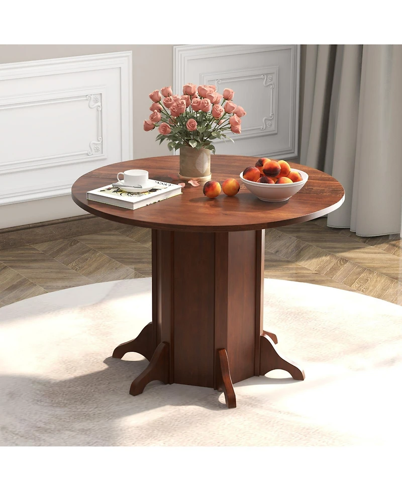 Gouun Round Dining Table with Pedestal Base for 4-6 People