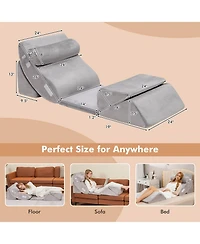 Gouun 6 Pieces Orthopedic Bed Wedge Pillow Set for Back Neck Leg
