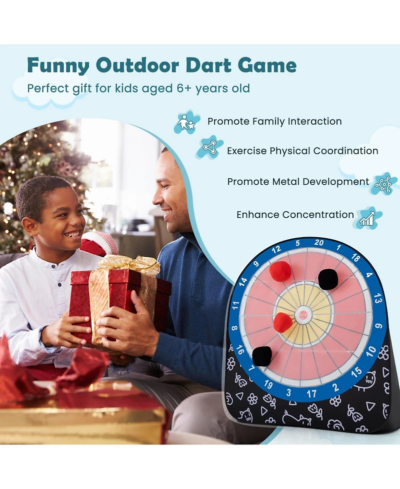 Gouun Large Dart Board for Kids with 4 Kick Balls