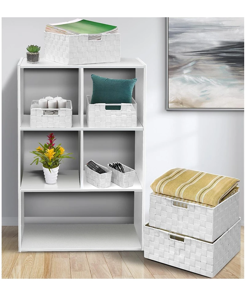 Sorbus 7-Piece Double Woven Basket Bin Set