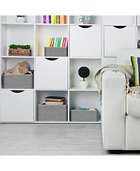 Sorbus Storage Baskets 4-Piece Set - Stackable Woven Basket Paper Rope Bin Boxes for Makeup, Office Supplies, Bedroom, Closet